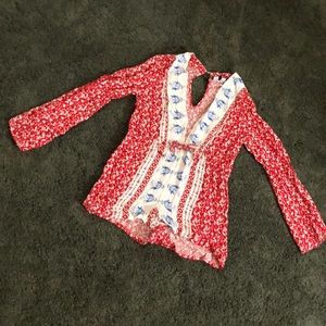 Red white and blue romper